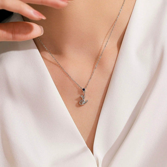 Amélie Silver Kitten Necklace
