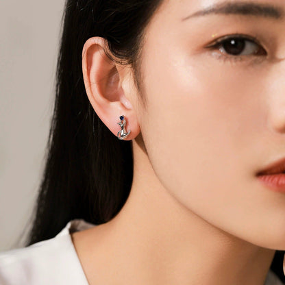 Amélie Silver Kitten Earrings