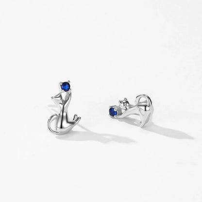 Amélie Silver Kitten Earrings