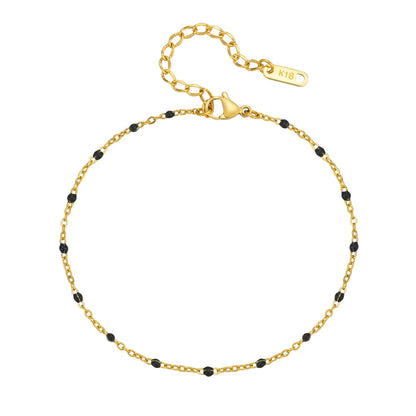 Capri Black Beads Anklet