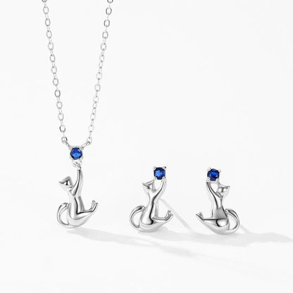 Amélie Silver Kitten Earrings