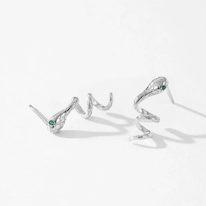 Lilou Silver Snake Earrings