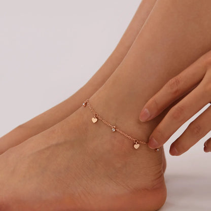 Lucie Heart Charm Anklet
