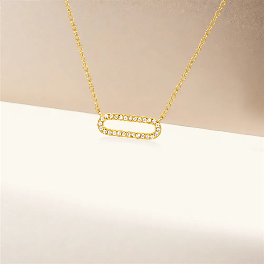 Elodie Oval Sparkle Necklace