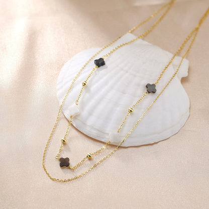 Elodie Shell Clover Necklace