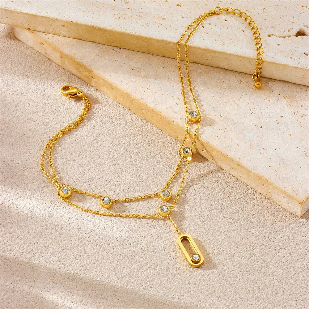 Isola Crystal Charm Anklet