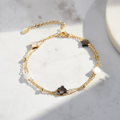 Elodie Shell Clover Bracelet