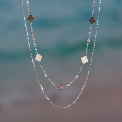 Elodie Shell Clover Necklace