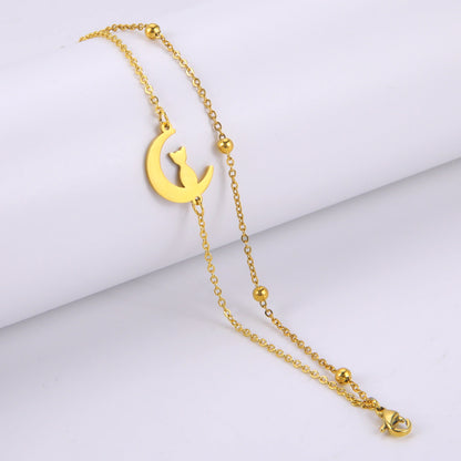 Kitten on Moon Anklet