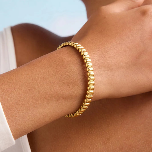 Emma Sculpted Gold Bangle