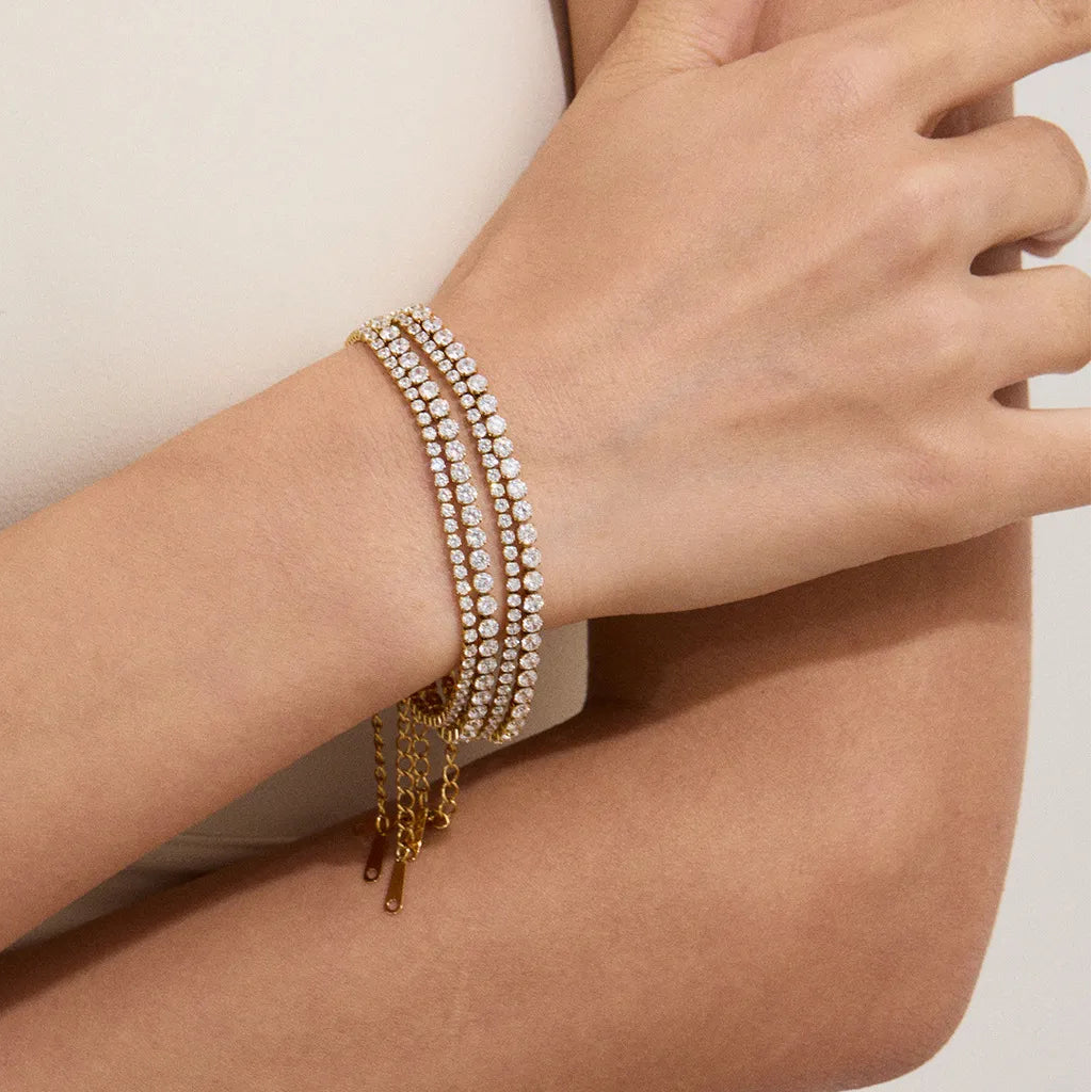 Léa Double Tennis Bracelet Set