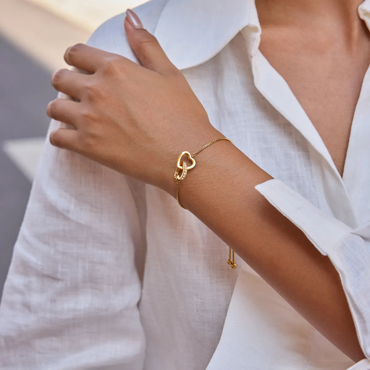 Sofia Linked Hearts Bracelet