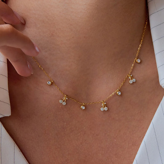 Cherry Cluster Charm Necklace
