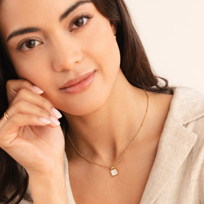 Maria White Pendant Necklace
