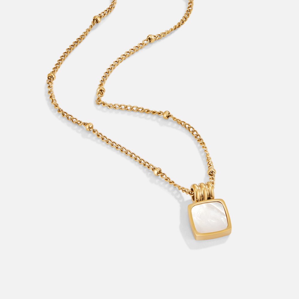 Maria White Pendant Necklace