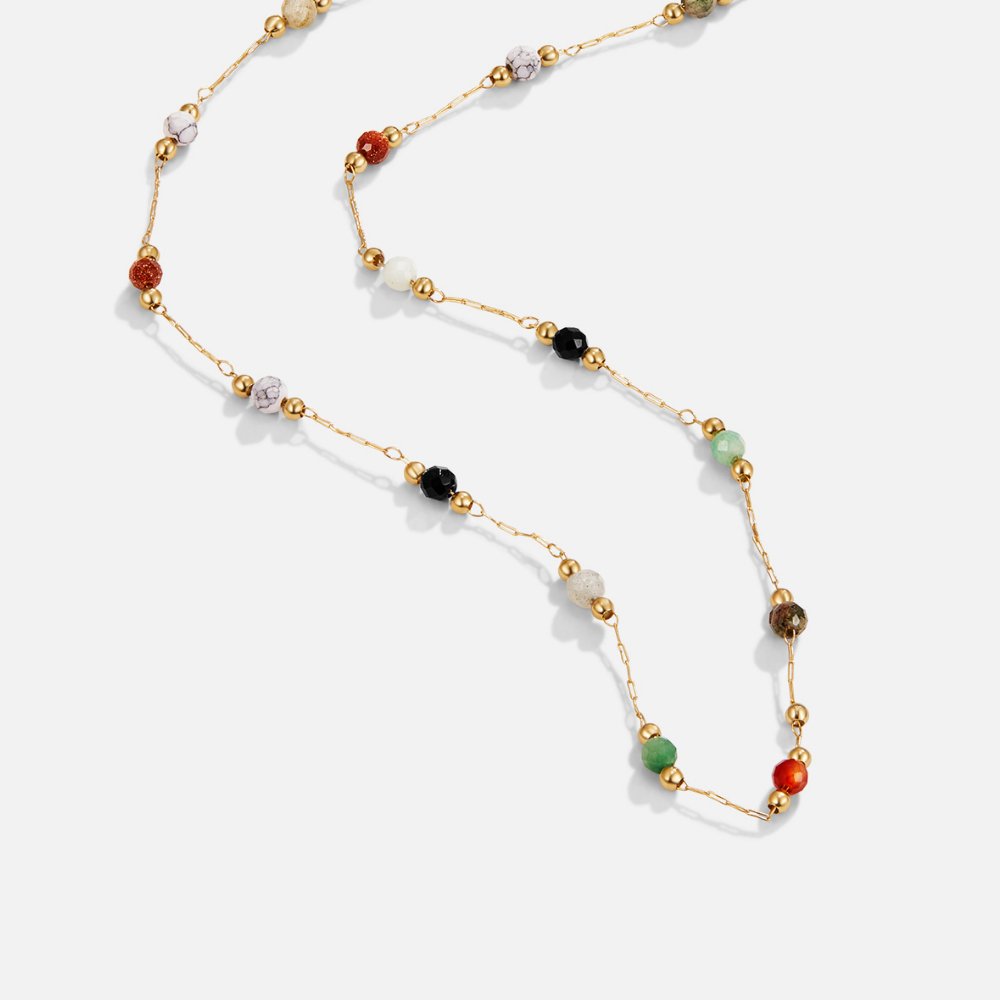 Alla Beaded Stone Necklace