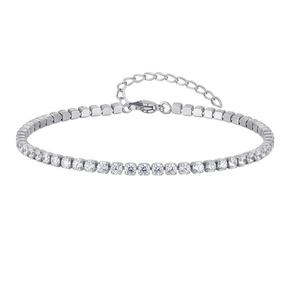 Alessia Tennis Silver Anklet - Joie d’Or