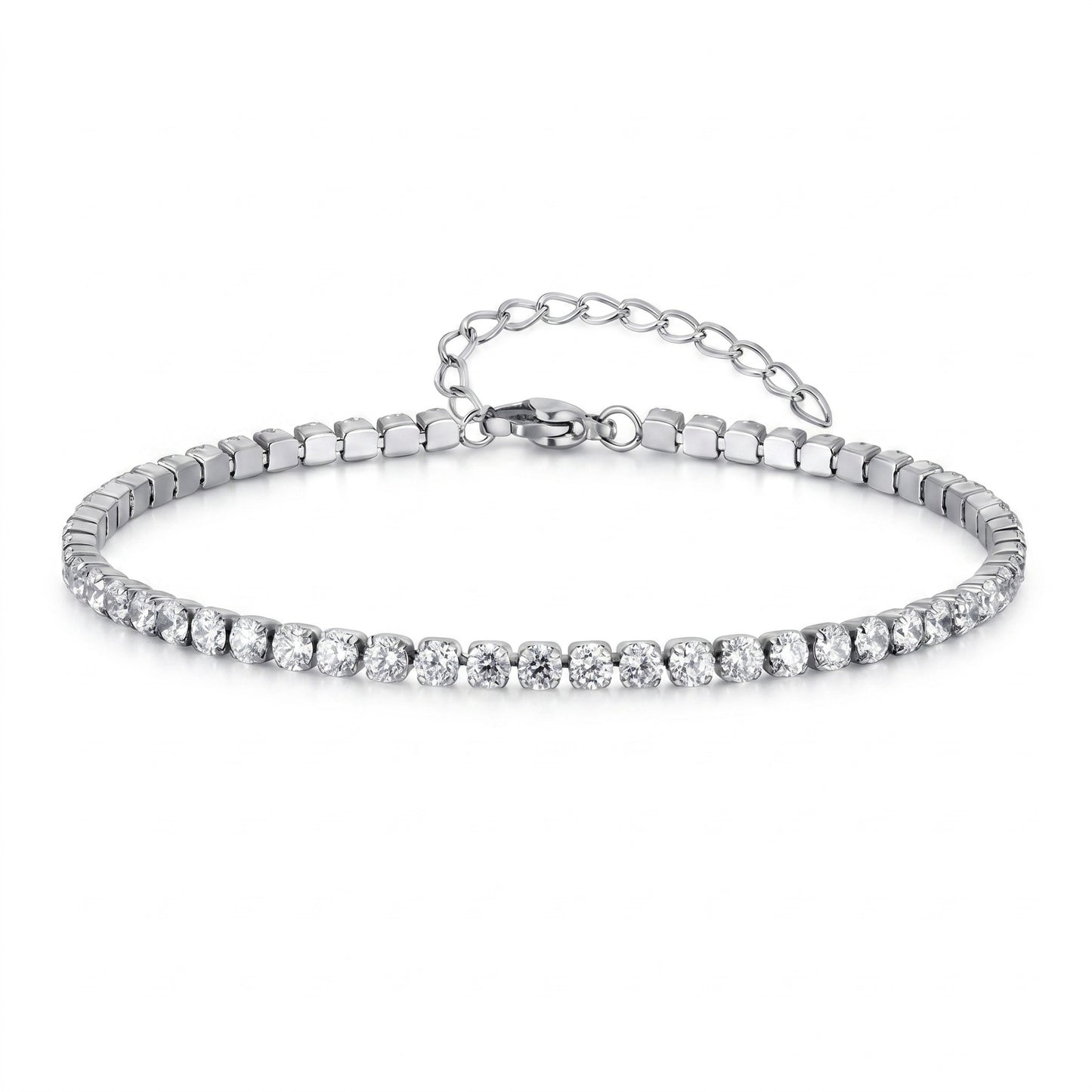 Alessia Tennis Silver Anklet - Joie d’Or