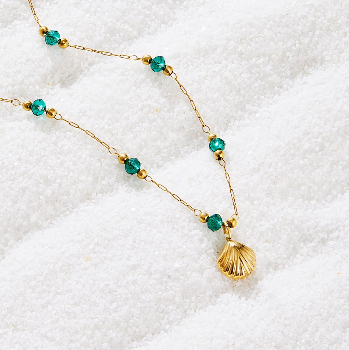 Alla Gold Shell & Beads Necklace