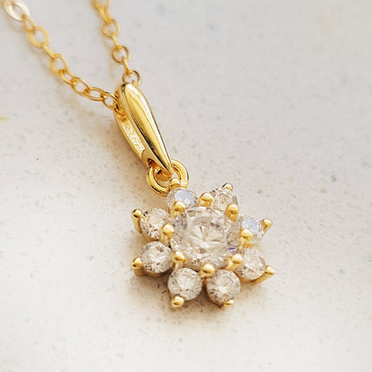 Elisa Crystal Flower Necklace